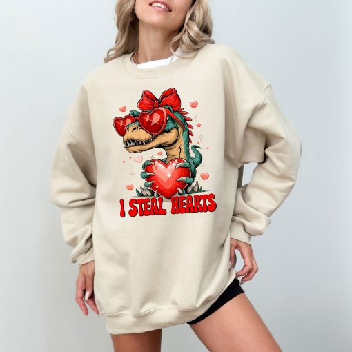 Adorable Dinosaur Heart Stealer Sweatshirt - Valentine's Gift