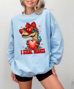 Dino Love Oversized Sweatshirt - I Steal Hearts Design