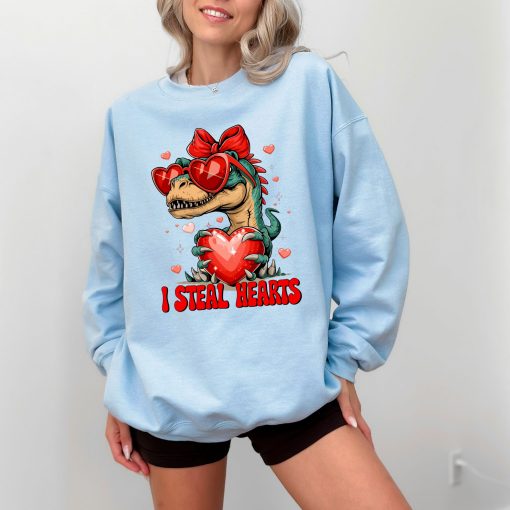 Dino Love Oversized Sweatshirt - I Steal Hearts Design