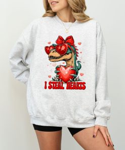 I Steal Hearts Dinosaur Sweatshirt - Perfect Valentine's Gift