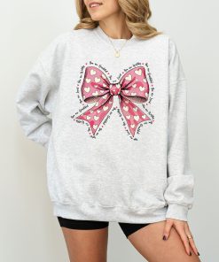 Pink Valentine Coquette Bow Happy Valentine's Day Gift T-Shirt, Sweatshirt, Hoodie (6)