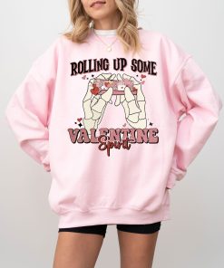 Quirky Valentine's Day Sweatshirt - Rolling Up Some Valentine Spirit