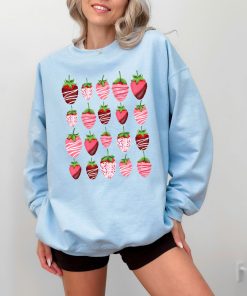 Strawberry Valentines Sweatshirt, Love Valentines Sweatshir