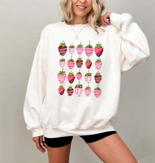 Strawberry Valentines Sweatshirt, Love Valentines Sweatshir (3)