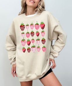 Strawberry Valentines Sweatshirt, Love Valentines Sweatshirt, Womens (1)