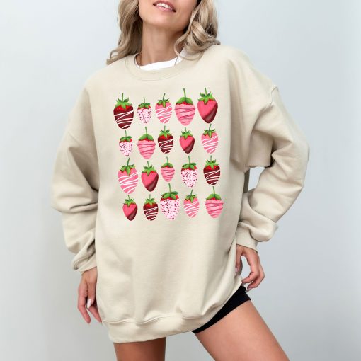 Strawberry Valentines Sweatshirt, Love Valentines Sweatshirt, Womens (1)