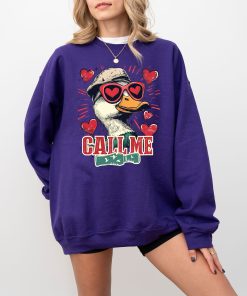 Valentines Duck Hunting T-Shirt, Boys Valentines Sweatshirt, Call Me Valentine Hoodie Funny Valentine (4)