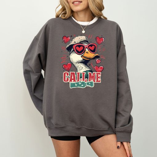 Valentines Duck Hunting T-Shirt, Boys Valentines Sweatshirt, Call Me Valentine Hoodie Funny Valentine (5)