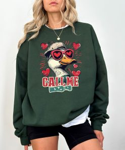 Valentines Duck Hunting T-Shirt, Boys Valentines Sweatshirt, Call Me Valentine Hoodie Funny Valentine (7)