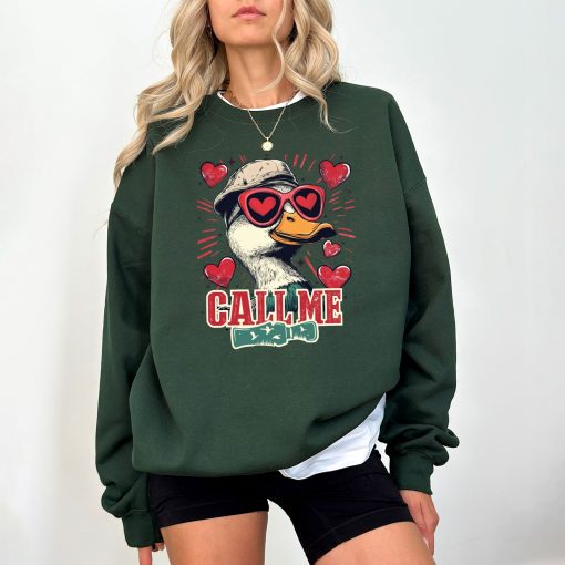 Valentines Duck Hunting T-Shirt, Boys Valentines Sweatshirt, Call Me Valentine Hoodie Funny Valentine (7)