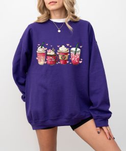 Womens Valentines Day Sweatshirt, Valentine Coffee Sweatshirt, Wo