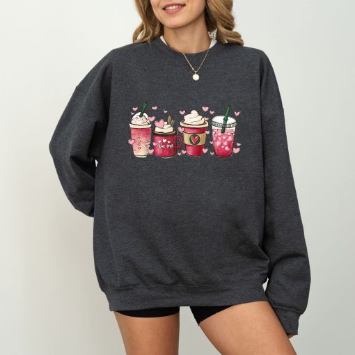 Womens Valentines Day Sweatshirt, Valentine Coffee Sweatshirt, Wo (4)