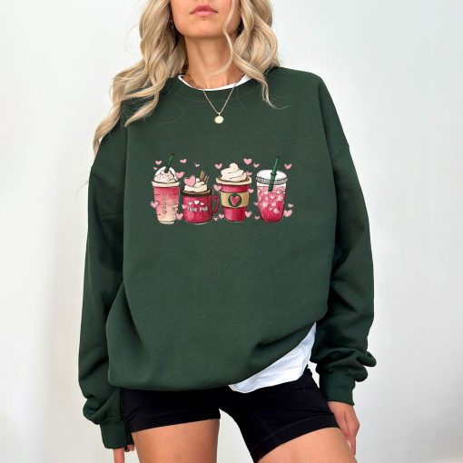 Womens Valentines Day Sweatshirt, Valentine Coffee Sweatshirt, Wo (5)