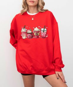 Womens Valentines Day Sweatshirt, Valentine Coffee Sweatshirt, Wo (6)