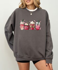 Womens Valentines Day Sweatshirt, Valentine Coffee Sweatshirt, Wome (1)