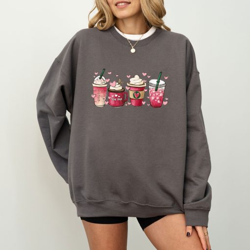 Womens Valentines Day Sweatshirt, Valentine Coffee Sweatshirt, Wome (1)