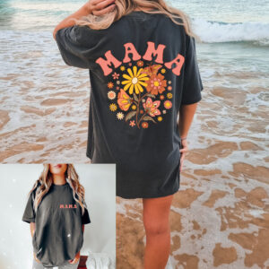 Floral Mama Oversized T-Shirt, Retro Mama T-Shirt, Flower Mom T-Shirt, Mother's Day T-Shirt